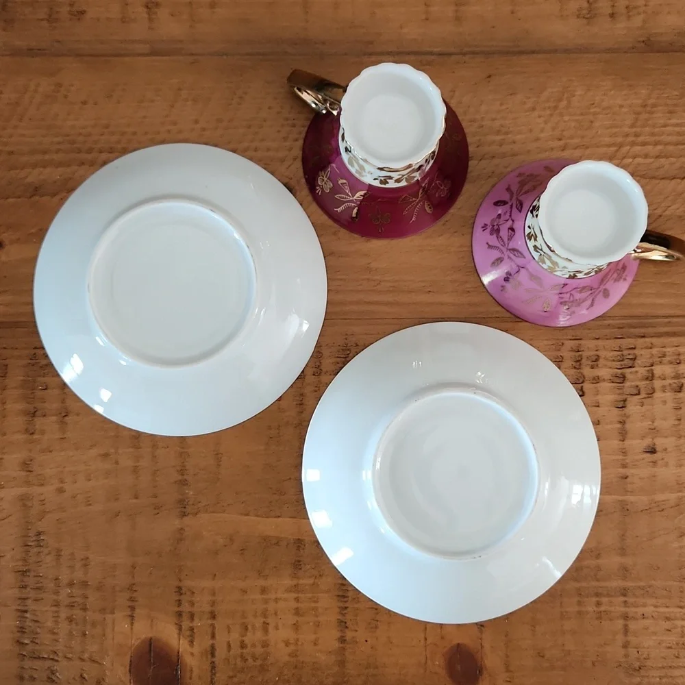 Vintage demitasse lusterware tea & saucer set - Picture 6 of 8